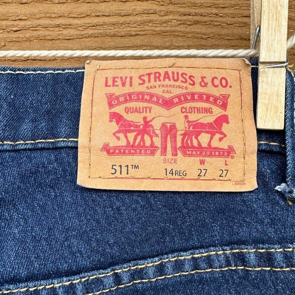 Levi’s 511 Kids Boys Denim Slim Dark Blue Jeans - Picture 12 of 12